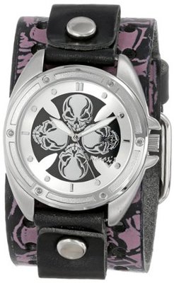 Nemesis PMSK909S Punk Rock Compass Skull Leather Band