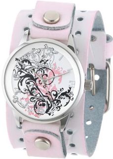 Nemesis PTHR827P Classic Pink Plant Art Leather Cuff Band