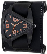Nemesis STW061N Signature Ion-Plating Coating Teardrop Black Wide Leather Cuff