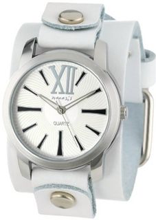 Nemesis WGB065W Exclusive Collection Roman White Leather Cuff