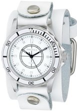 Nemesis WGB092W Black Collection Stone Encrusted Leather Band