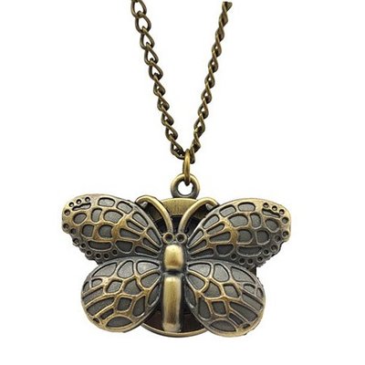 Antique Crystal Ball Style Brass Quartz Pocket With Chain Belt