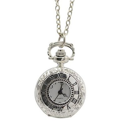 Antique Roman Number Pattern Brass Quartz Pocket With Chain Belt