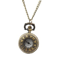 Antique Roman Number Pattern Brass Quartz Pocket With Chain Belt