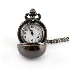 Antique Vintage Bronze Ball Steampunk Pocket Necklace Pendant Chain