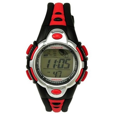 Fashion Flash Lights 50m Waterproof Chronograph Digital Sports (Red)