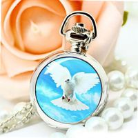 Fashion Present Flying Dove Pattern Stainless Steel Color Pocket