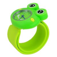 Stylish Slap-on Adorable Frog-shaped Dial Silicone Quartz Wrist with Removable band - Green