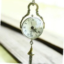 uNew Brand Antique Crystal Ball Style Brass Quartz Pocket With Chain Belt 
