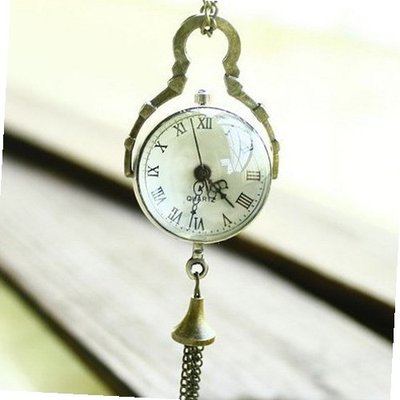 uNew Brand Antique Crystal Ball Style Brass Quartz Pocket With Chain Belt 