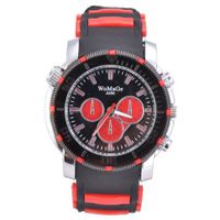 Womage Round Dial Sport Casual Wristes Rubber Band(Red)