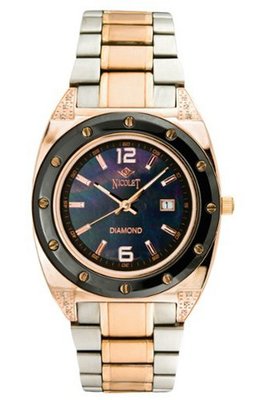 Nicolet by Croton Diamond Black Mother of Pearl Dial Two Tone 322067R