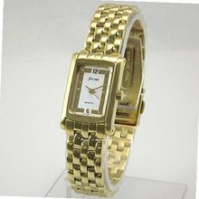 NICOLET Gold-Tone Rectangular with White Dial. Model: NC-2045W