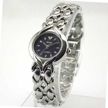 NICOLET Round Silver-Tone with Black Dial. Model: NC-2050W