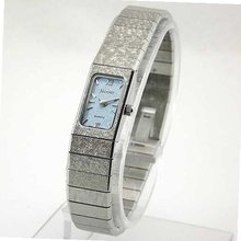 NICOLET Silver-Tone Blue Dial Texturized Dress . Model: NC-9201W