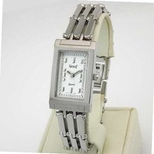 uNicolet NICOLET Silver-Tone Rectangular White Dial Bracelet . Model: NC-2033W 