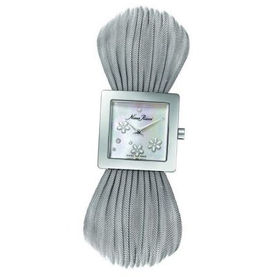 Nina Ricci N019 N01912361 mm Diamonds Silver Steel Bracelet & Case Synthetic Sapphire