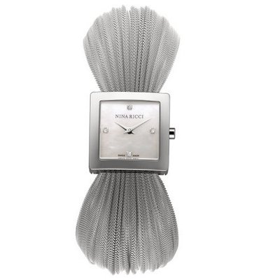 Nina Ricci N019 N01912761 mm Diamonds Silver Steel Bracelet & Case Mineral