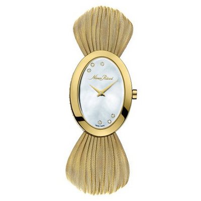 Nina Ricci N035 N03543774 mm Diamonds Gold Steel Bracelet & Case Synthetic Sapphire