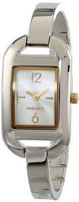 Nine West NW/1141SVTT Rectangular Two-Tone Bangle