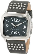 Nine West NW/1211GYGY Rectangle Silver-Tone Grey Strap