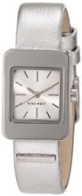 Nine West NW/1291SVSV Square Silver-Tone Metallic Strap