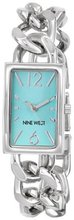 Nine West NW/1575TLSB Silver-Tone and Teal Link Bracelet