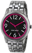 Nine West NW/1579PKGN Bright Pink Accented Dial Gunmetal Bracelet