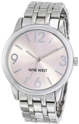 Nine West NW/1579PKSB Light Pink Dial Silver-Tone Bracelet