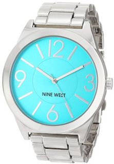 Nine West NW/1585TLSB Turquoise Dial Silver-Tone Bracelet