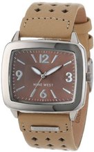 Nine West NW1081BNCM Square Silver-Tone and Tan Strap