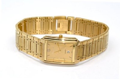 RETRO VINTAGE SUPER SLIM NIVADA SWISS THIN GOLD PLATED STAINLESS STEEL WATCH W CALENDAR