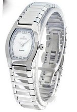 WOMENS NIVADA SUPER SLIM SWISS WATCH SILVER STAINLESS STEEL WHITE DIAMOND DIAL WATER RESISTANT