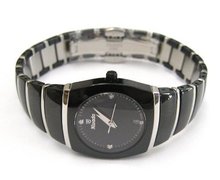 WOMENS NIVADA SWISS WATCH BLACK CERAMIC STAINLESS STEEL HIGH QUALITY DIAMOND DIAL
