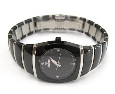 WOMENS NIVADA SWISS WATCH BLACK CERAMIC STAINLESS STEEL HIGH QUALITY DIAMOND DIAL
