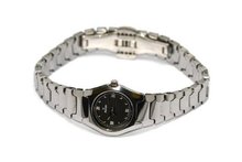 WOMENS NIVADA SWISS WATCH TUNGSTEN ROUND HIGH QUALITY BLACK DIAMOND DIAL