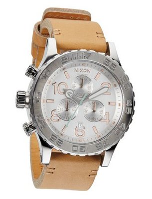 Nixon - 42-20 Chrono Leather - Natural / Silver