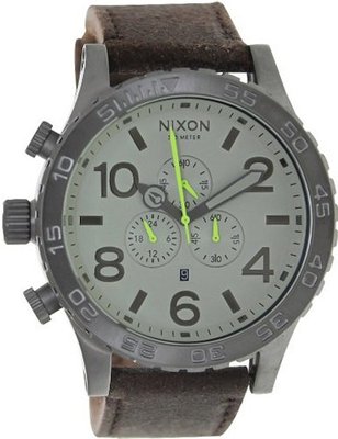 Nixon 51-30 Chrono Leather - ( Gunmetal/Brown )