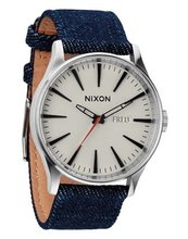 Nixon Sentry Cream Dial Denim Strap A1051540