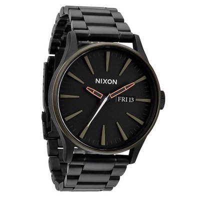 Nixon Sentry Sterling Silver One Size Matte Black