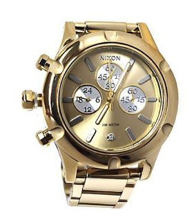 uNIXON Nixon A3541219 camden chrono champagne gold dial stainless steel bracelet women NEW 