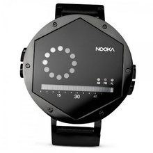 Nooka Unisex Quartz with LCD Dial Digital Display and Black Leather Strap ZEX NT