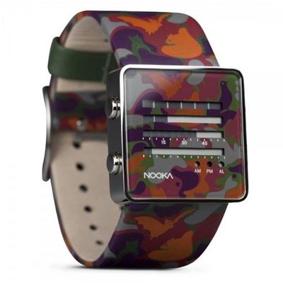 Nooka Unisex Quartz with LCD Dial Digital Display and Multicolour PU Strap ZenH Urban Camo