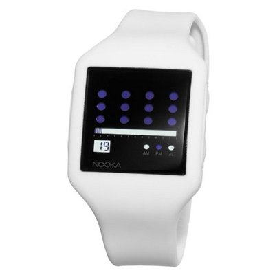 uNOOKA Nooka Unisex ZUB-ZOT-WB-20 Zub Zot Black Dial White Polyurethane 