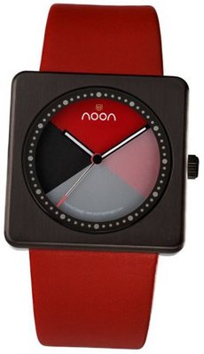 Noon Copenhagen Black Square - Red Strap - 18-006