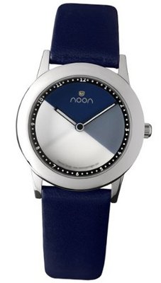 Noon Copenhagen Ladies Stainless - Blue/White - Black Strap - 36-015