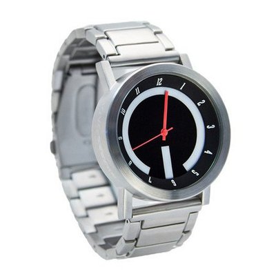 Novo the ABSOLUTE Silver and Black Big Face Black and White Rotating Logo Hour dial