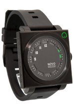 Novo the UNKNOWN Black and Black Unique square case 1 black dial black poly strap