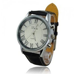 Classic Retro Big Round Dial Roman Number Quartz