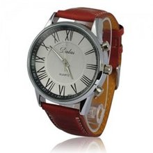 Classic Retro Big Round Dial Roman Number Quartz